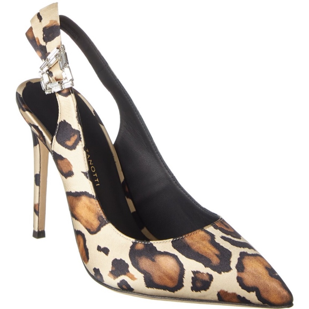 Giuseppe Zanotti satin sling back pumps.